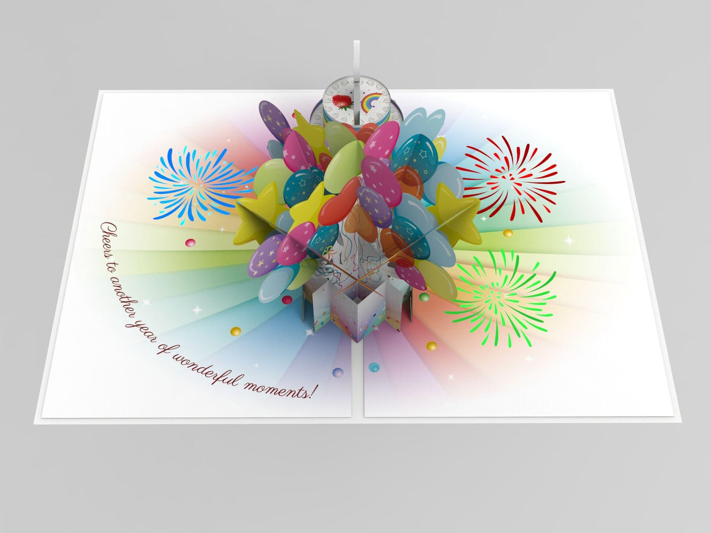 Dessie® Fun Surprise 3D Pop Up Happy Birthday Card with Music, Lights and Envelope 7” x 7”