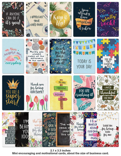 Dessie® 63 Motivational Cards with Unique Designs and Words of Encouragement, 2.1” x3.3”