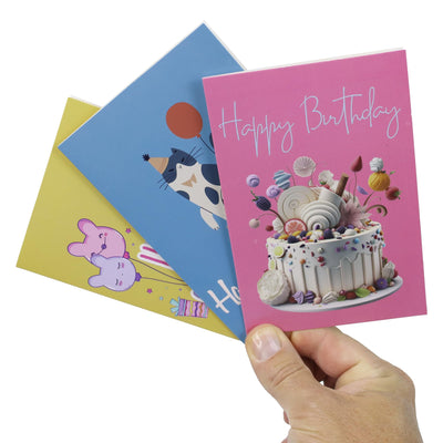 Dessie® 120 Happy Birthday Cards with Unique Designs and Birthday Wishes Inside, 4” x 6”