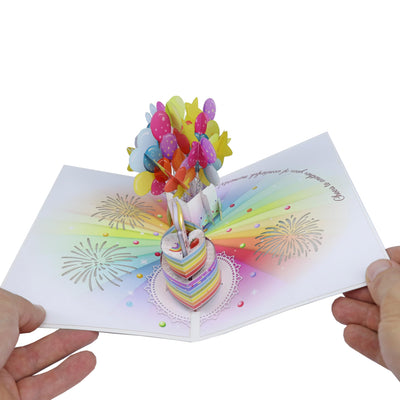 Dessie® Fun Surprise 3D Pop Up Happy Birthday Card with Music, Lights and Envelope 7” x 7”