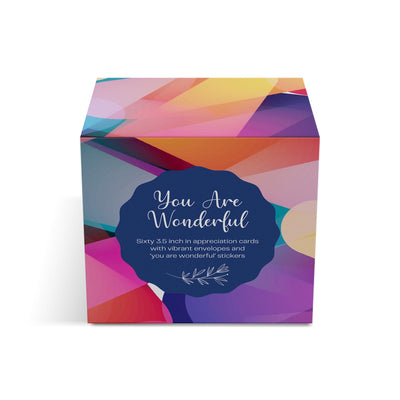 Dessie® 60 Unique Colorful You Are Wonderful Appreciation Cards with Envelopes 3.5” x 3.5”