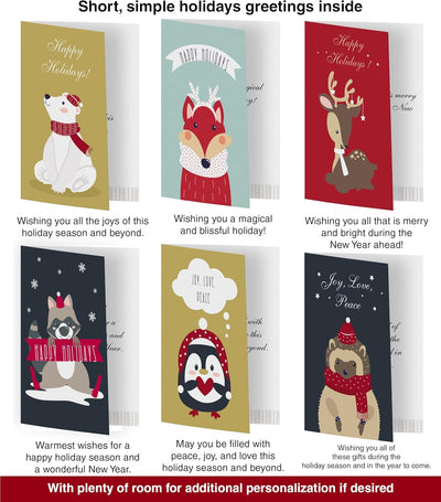 Dessie® 100 Unique Boxed Christmas Cards with Envelopes 4” x 6” Assorted Bulk Variety Pack