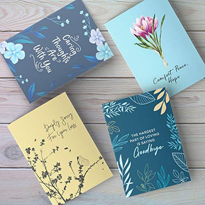 Dessie® 30 Sympathy Cards with Unique Designs and Condolence Messages Inside, 4” x 6”