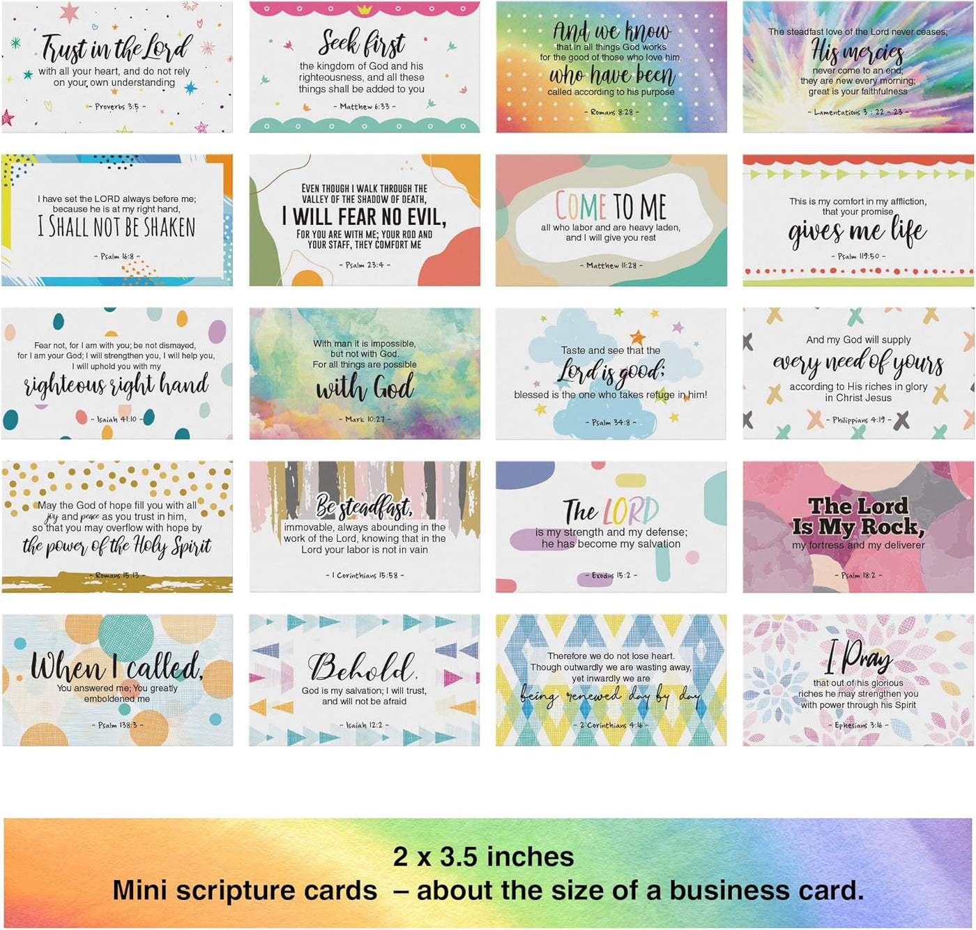 Dessie® 63 Different Unique Mini Christian Prayer Bible Verse Scripture Cards 2" x 3.5"