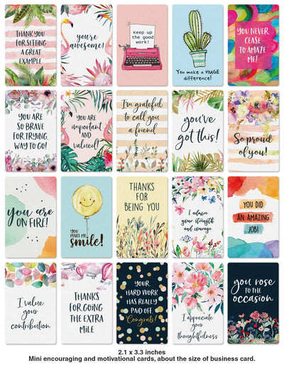 Dessie® 63 Motivational Cards with Unique Designs and Words of Encouragement, 2.1” x3.3”