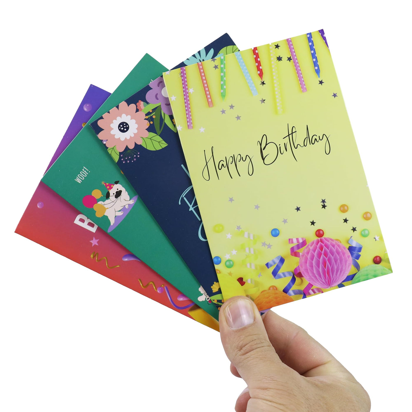 Dessie® 80 Happy Birthday Greeting Cards with Unique Designs and Birthday Wishes, 4”x 6”