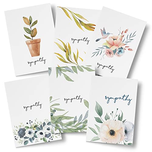 Dessie® 50 Sympathy Cards with Unique Designs and Condolence Messages Inside, 5” x 7”