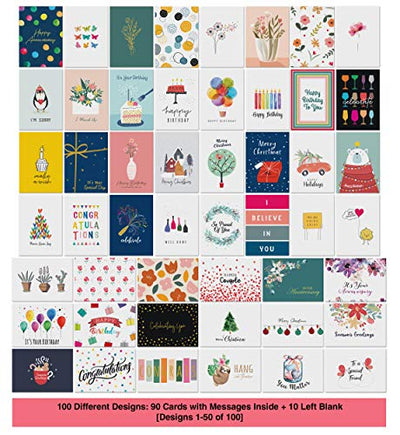 Dessie® 110 Greeting Cards with Unique Designs for All Occasions, 4” x 6”