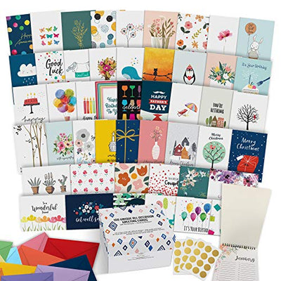 Dessie® 110 Greeting Cards with Unique Designs for All Occasions, 4” x 6”