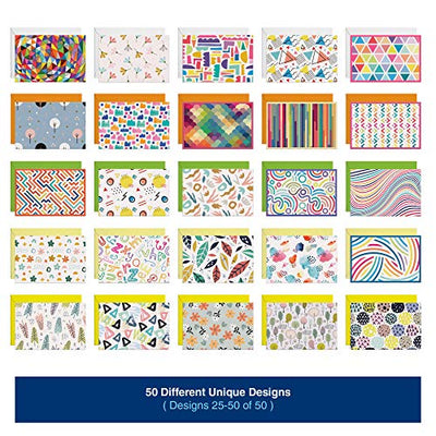 Dessie® 50 Blank Greeting Cards and Envelopes with Unique Designs for All Occasions, 4” x 6”