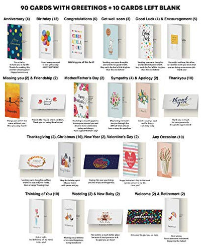 Dessie® 110 Greeting Cards with Unique Designs for All Occasions, 4” x 6”