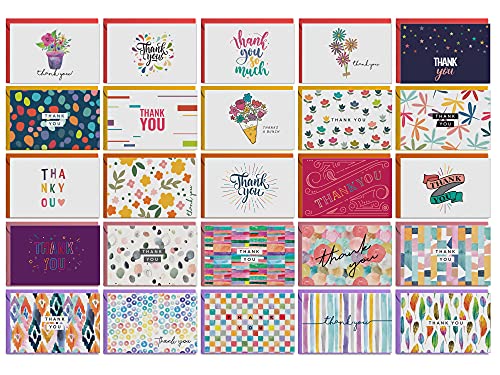 Dessie® 100 Thank You Cards with Unique Designs and Messages, 4” x 6”