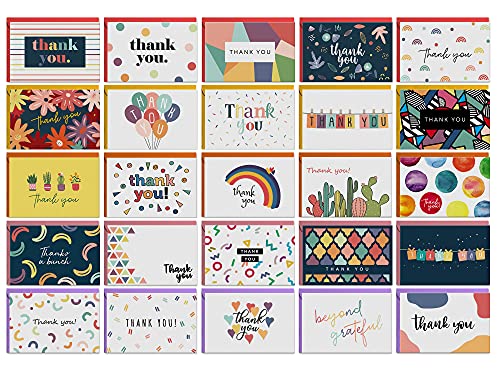 Dessie® 100 Thank You Cards with Unique Designs and Messages, 4” x 6”